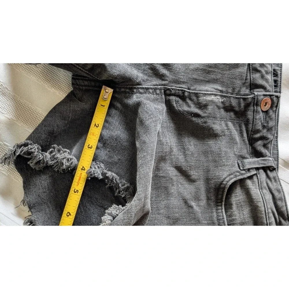 Arizona Jean Co Black Distressed Denim Shorts High Rise Frayed Juniors Size 9